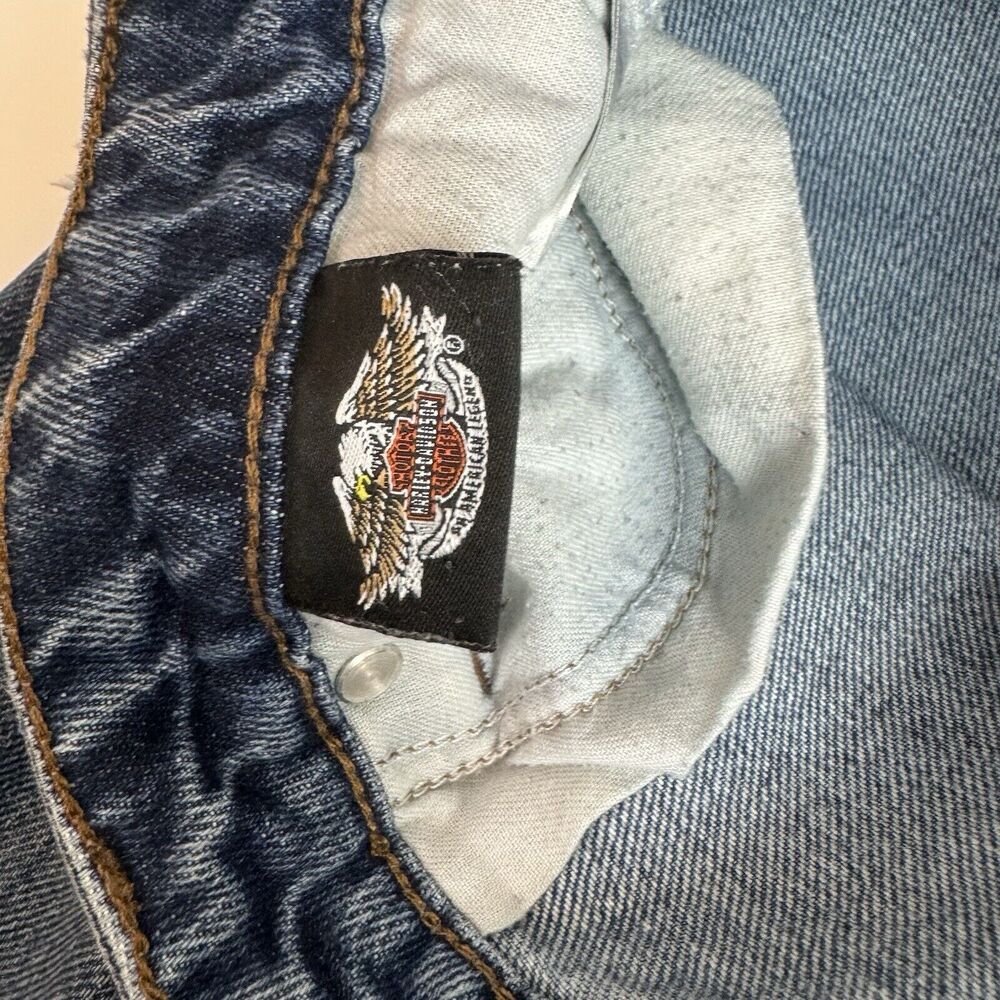 Harley Davidson Women's Straight Leg Jeans Size 6 Biker 90s Y2k Motorcycle - Picture 7 of 10